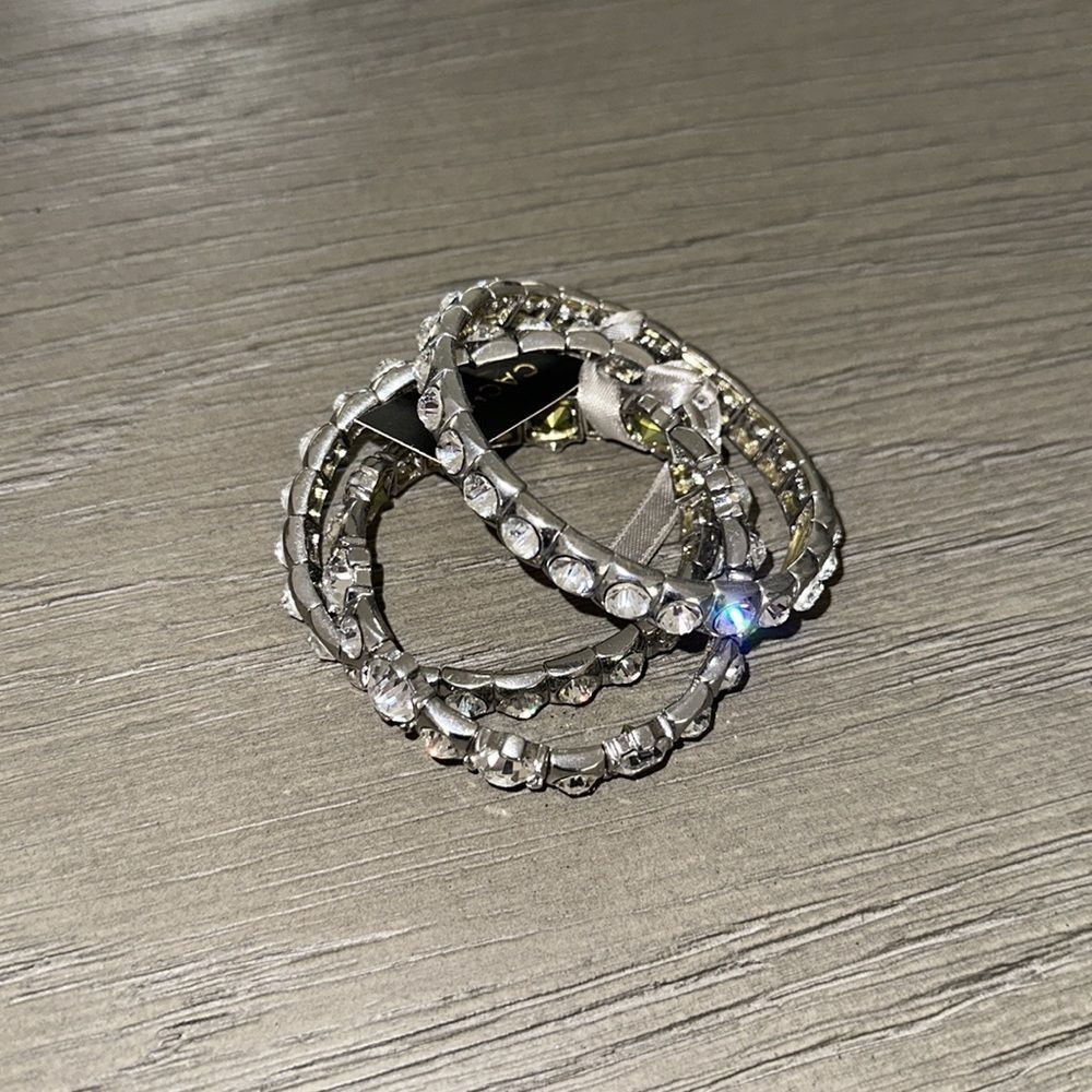 Silver rhinestones bracelet set - Picture 4 of 9